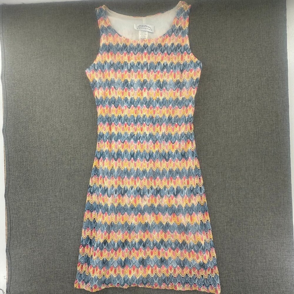 Vintage Giorgio Fiorelli Collection Knit Dress Sleeveless Multicolor Medium USA